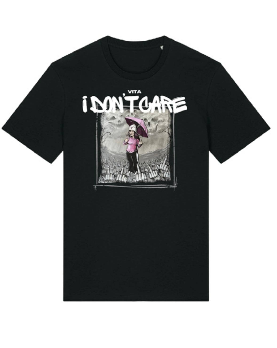 T-Shirt oversized I DONT CARE black