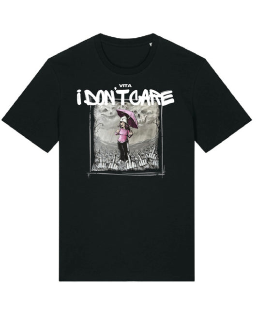 T-Shirt oversized I DONT CARE black