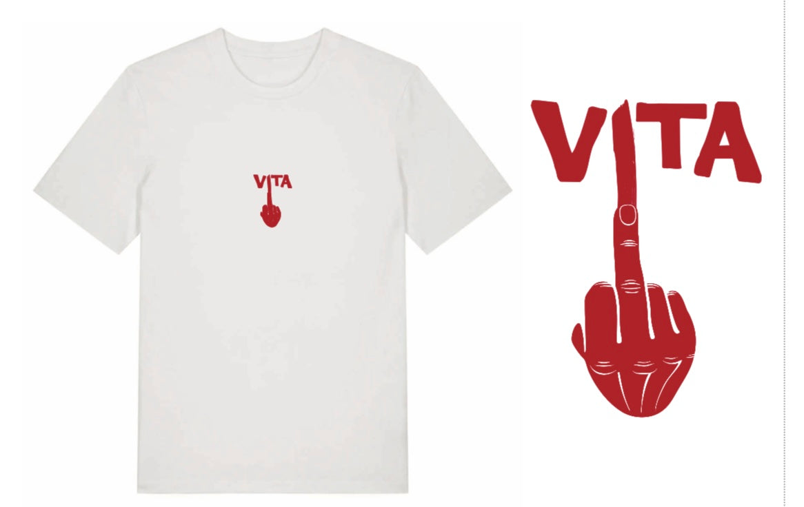 Shirt oversized weiß VITA MITTELFINGER