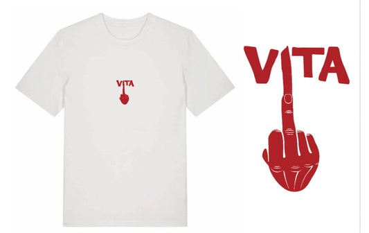 Shirt oversized weiß VITA MITTELFINGER